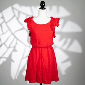 BCBGENERATION Red Flutter Ruffle Sleeve Dress - Size S - Great Condition